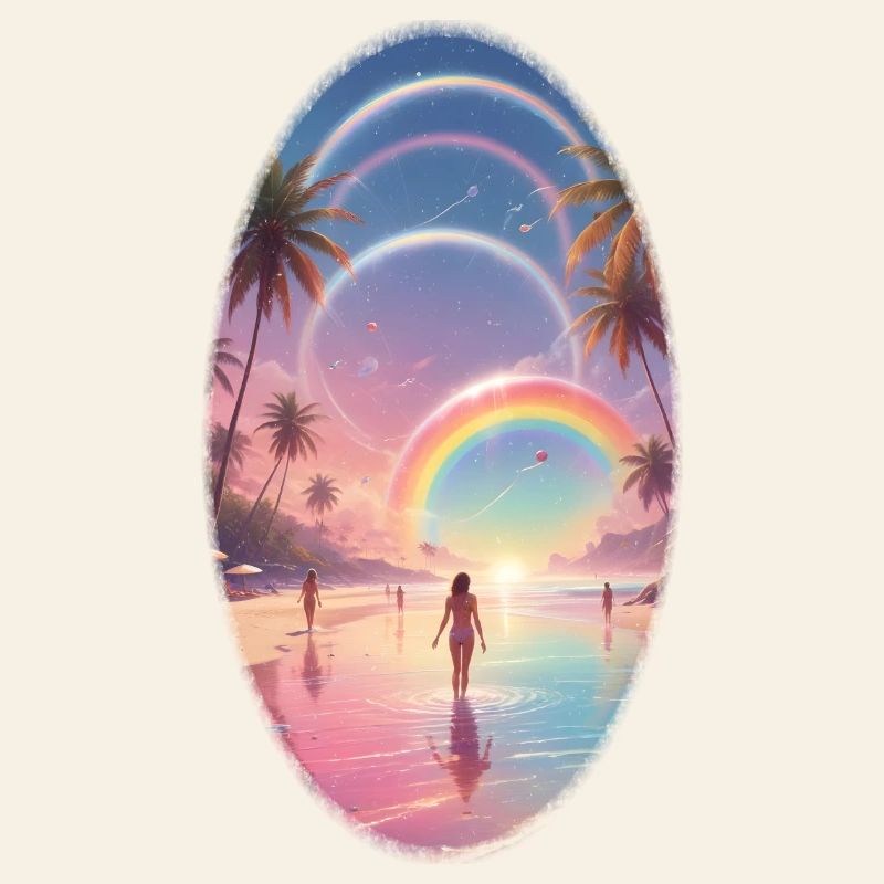 Pastel Beach Rainbow Dream