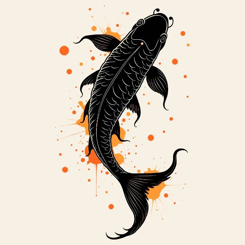 Koi Fish Calligraphy