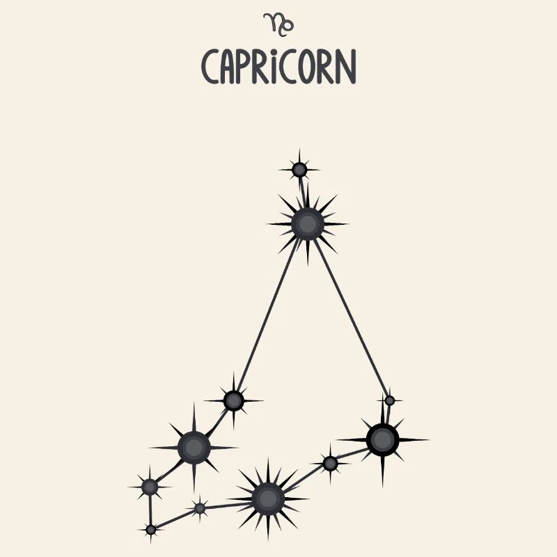 Steinbock Sternzeichen Sternbild Schwarz & Grau