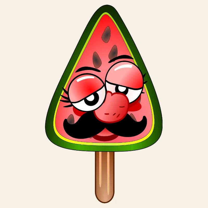 GLACE PASTÈQUE HOMME MOUSTACHE