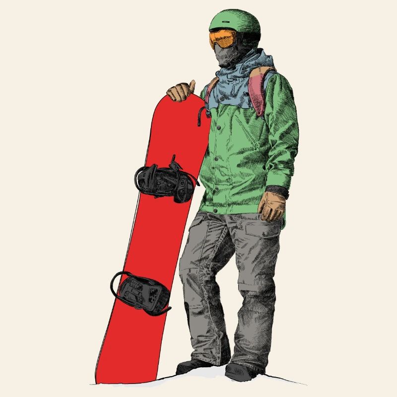 Adventurous snowboarder