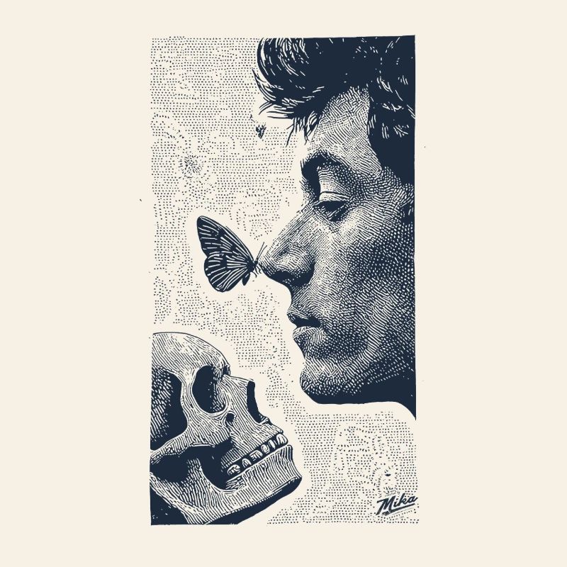 Crâne et papillon