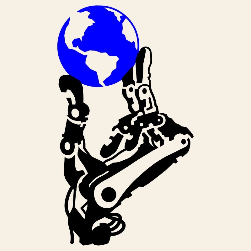 Globe in robot hand