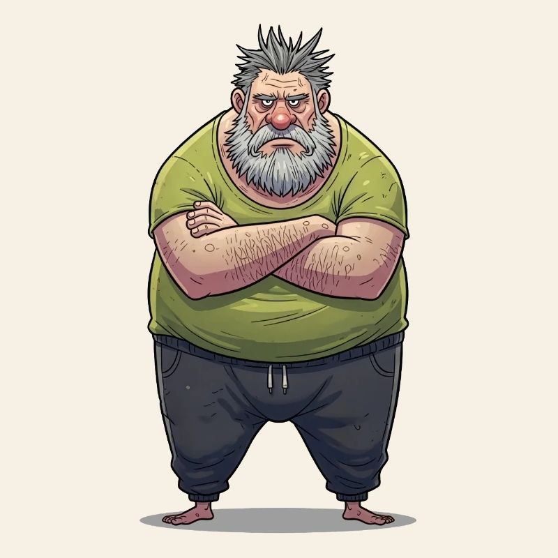 Dessin animé géant grognonneux