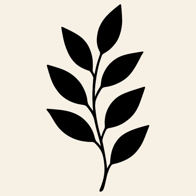 Silhouette de branche avec feuilles