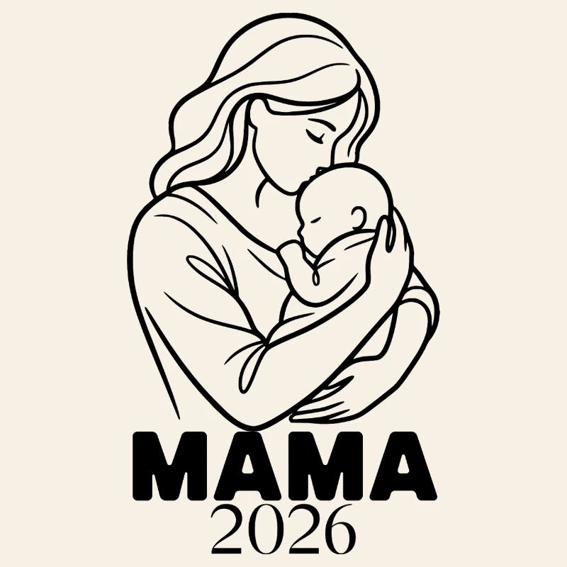 Mama 2026 - Minimalist Line Art Mutter
