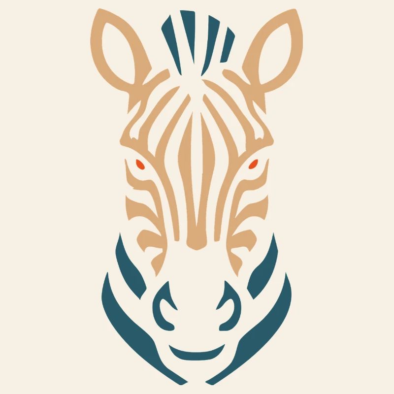 Zebra Head Neon Lines