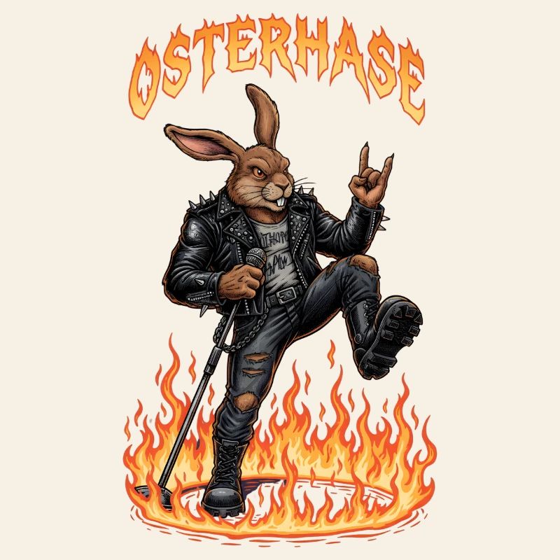 Heavy Metal Easter Bunny Rocker Easter Hardcore Bunny