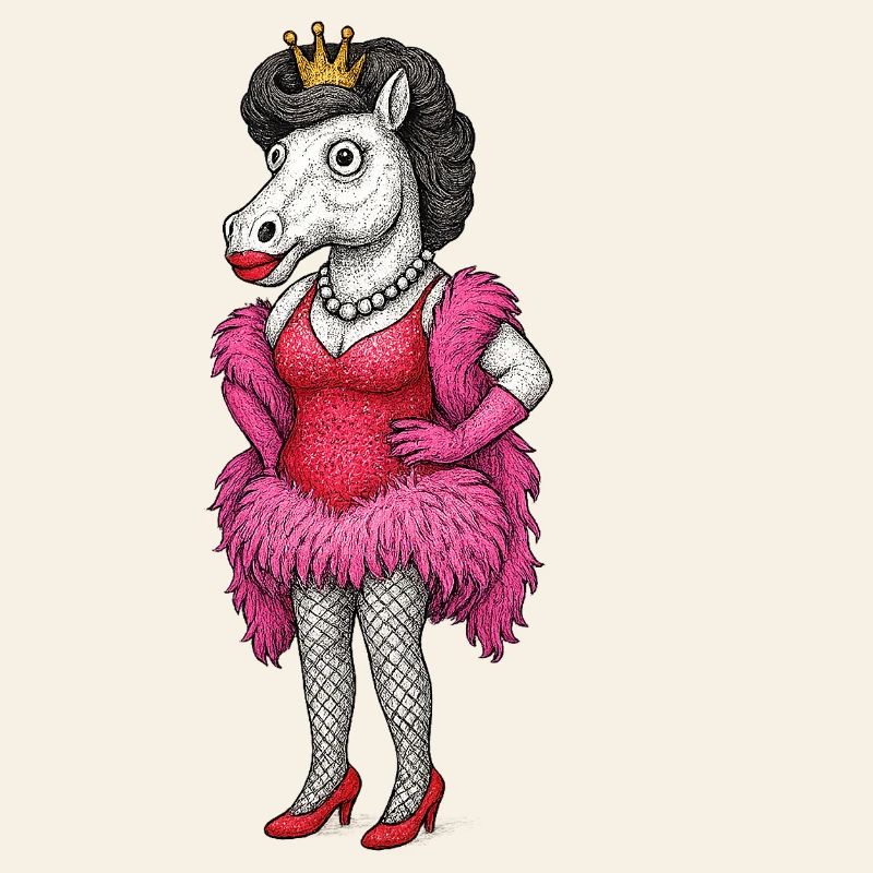 Regal Mare Diva in Pink Feathers