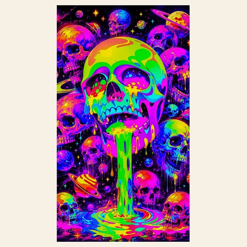Psychedelic Neon Skeletons