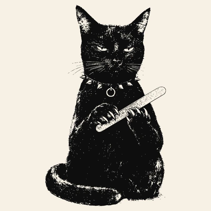 Chat avec lime à ongles