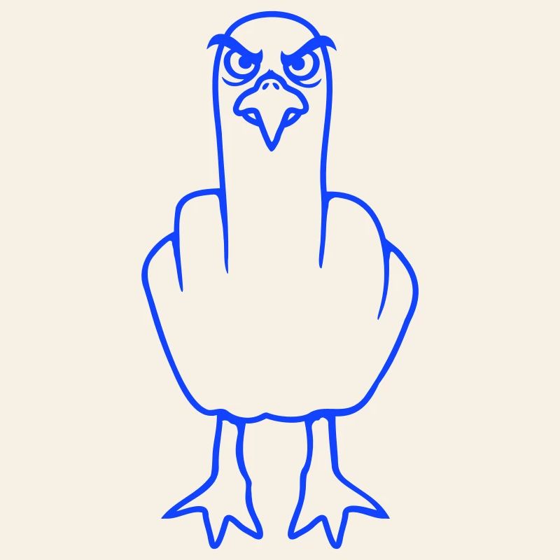 Möwe Mittelfinger Beleidigung Stinkefinger frech