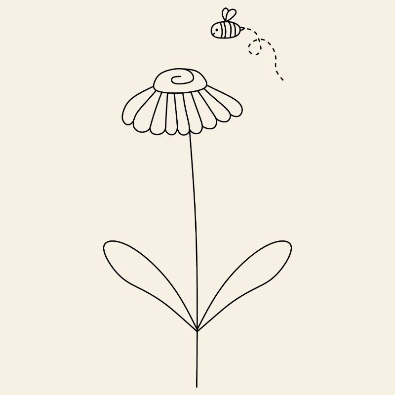 Bee And Flower Art Pattern