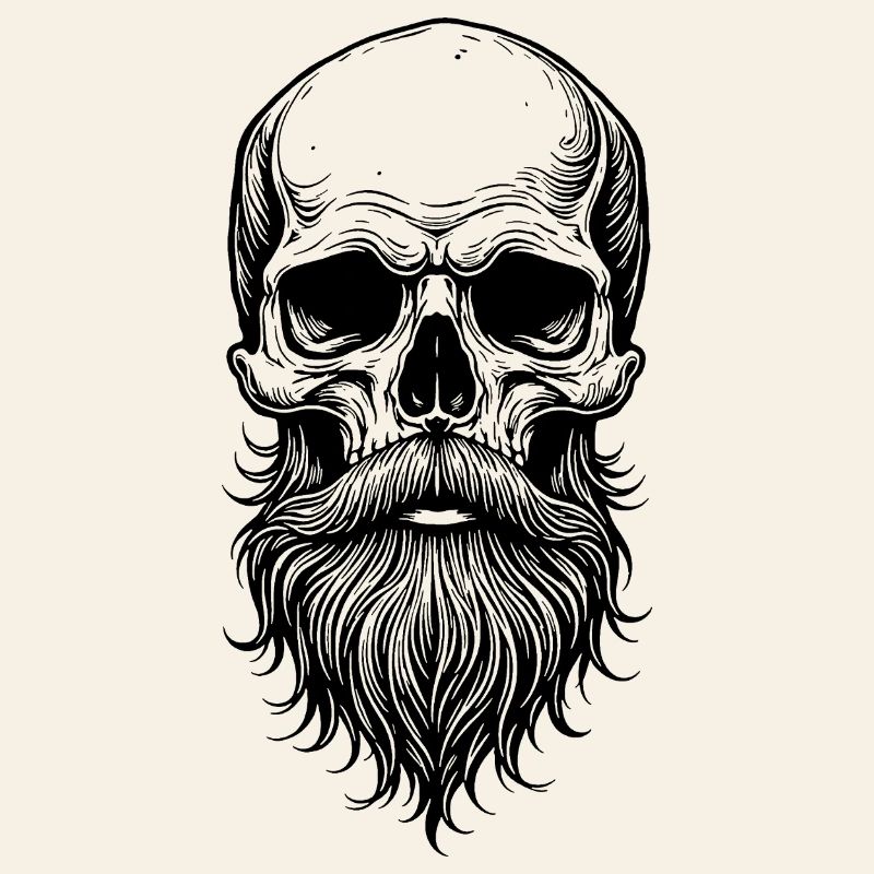 Skull mit Bart
