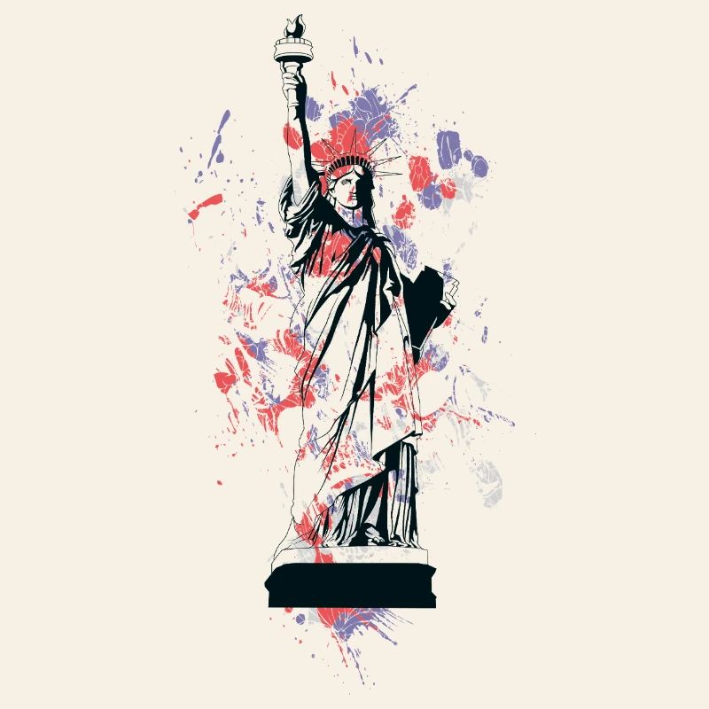 Statue of Liberty splashed with paint