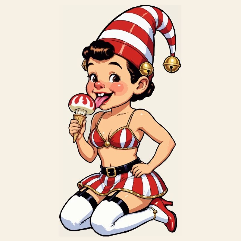 Leprechaun-Mädchen mit Eistüte