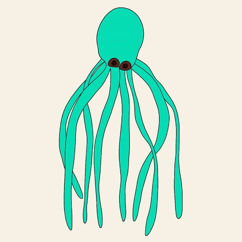 Pieuvre turquoise