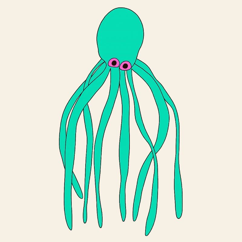 Turquoise Octopus Pop Art Print