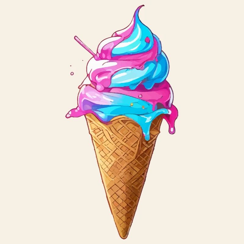 Lecker Eiscreme | Synthwave Eistüte