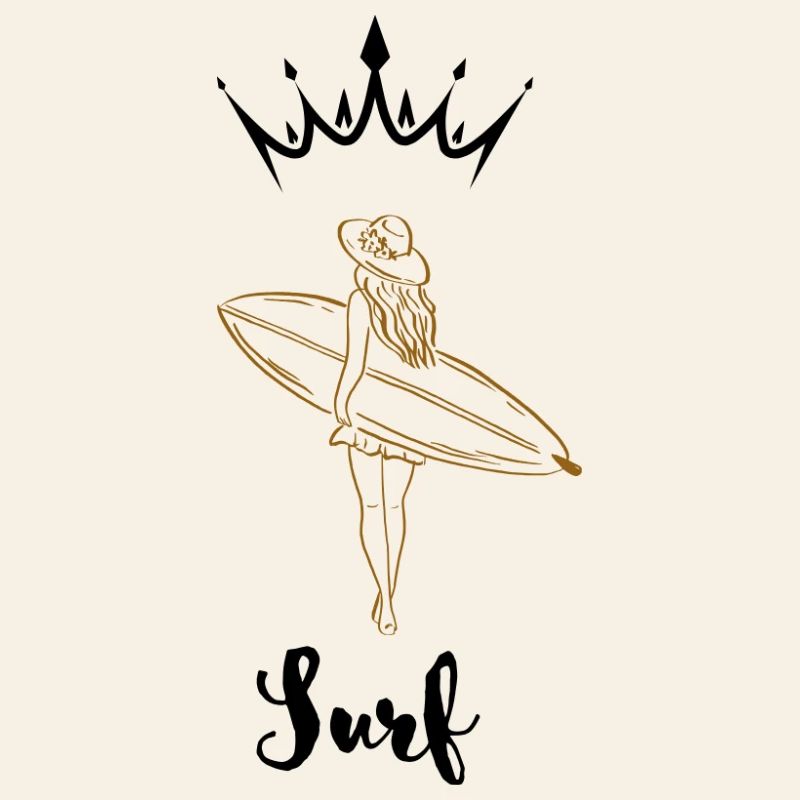 Surfeuse rétro doré