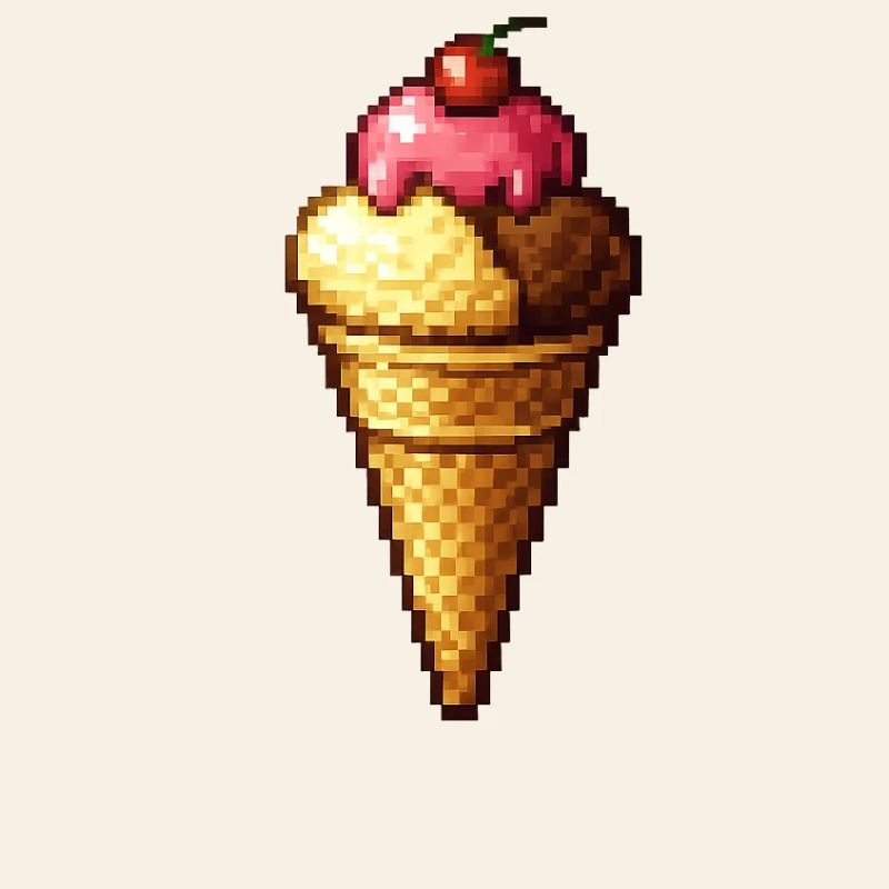 Cornet de glace Retro Pixel