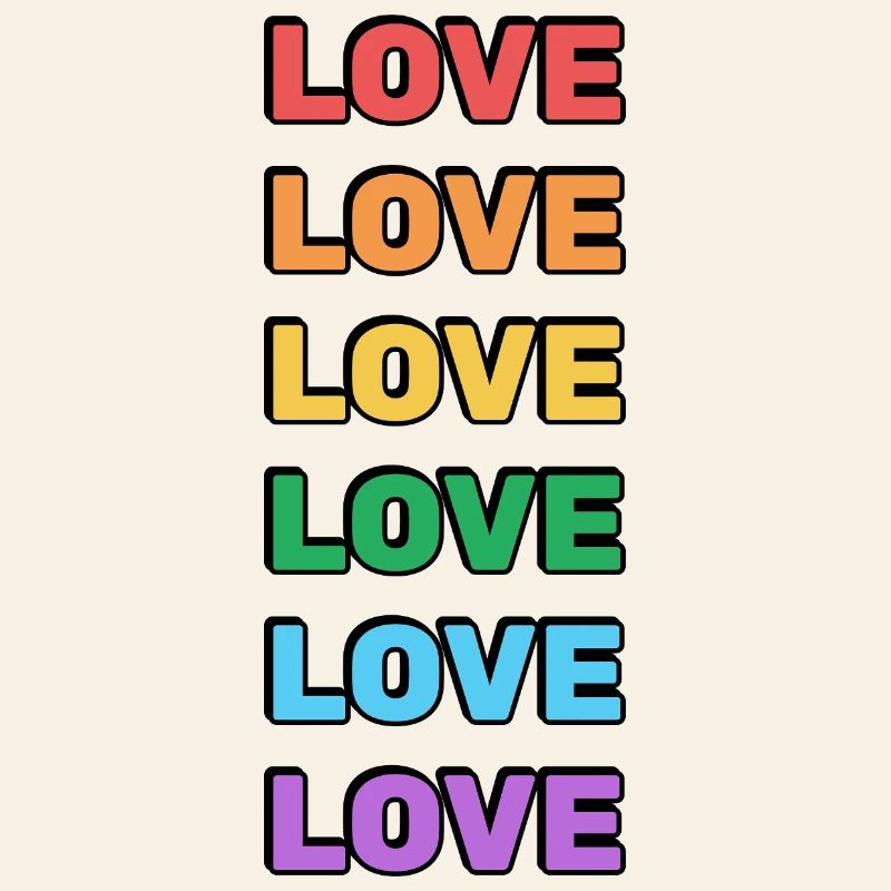 Rainbow Love Word Pattern