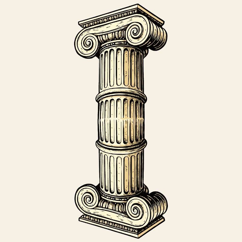 Antique column column illustration