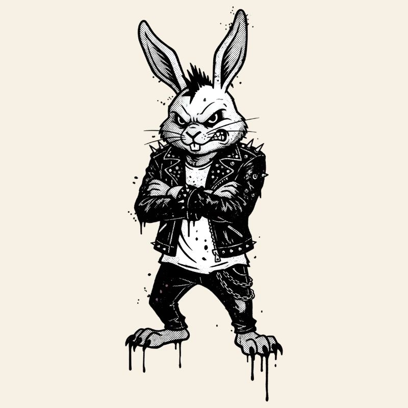 Heavy Metal Easter Bunny Rocker Easter Hardcore Bunny
