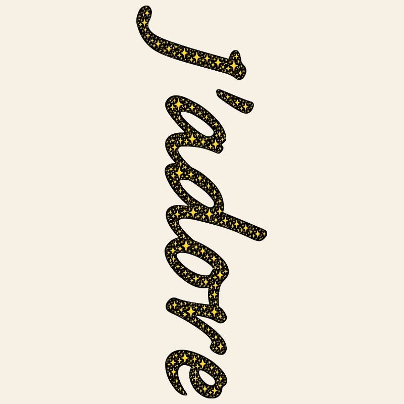 Traînée d'étoiles dorées cursive