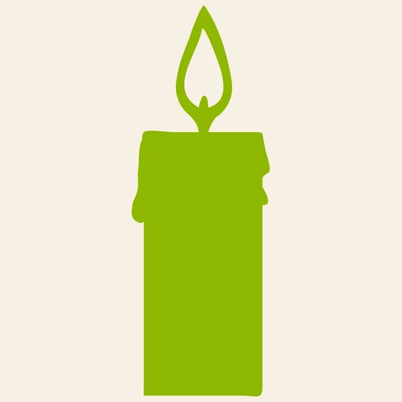 Grüne Kerzenflamme Silhouette