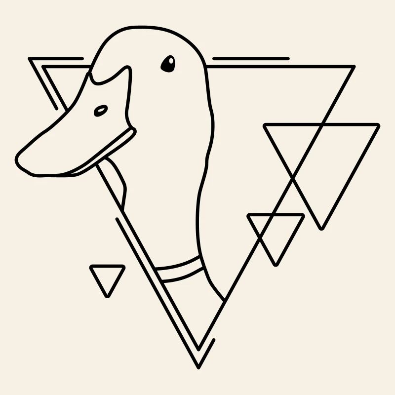 Canard en forme géométrique - Conception d’art au trait