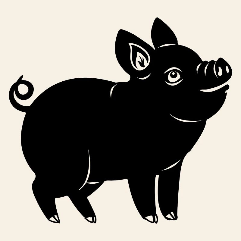 Pig cheerful logo Shadow image