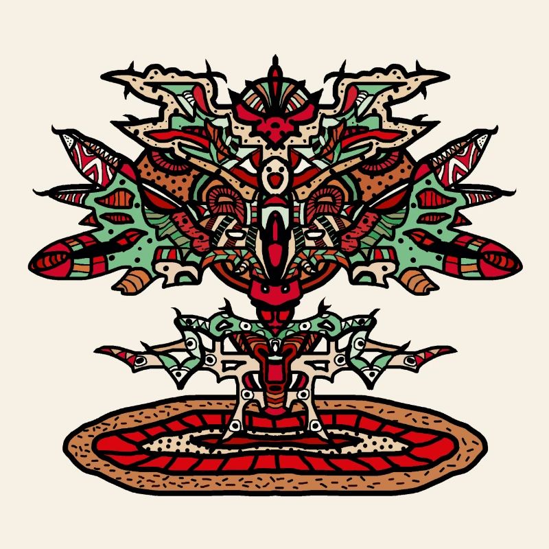 Totem Dragon Mandala Psychedelic