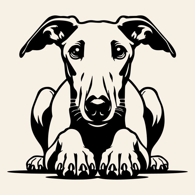 Whippet Head with Paws