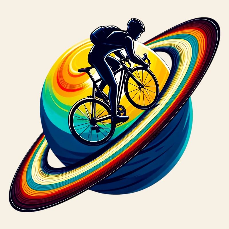 Cycliste sur Saturne