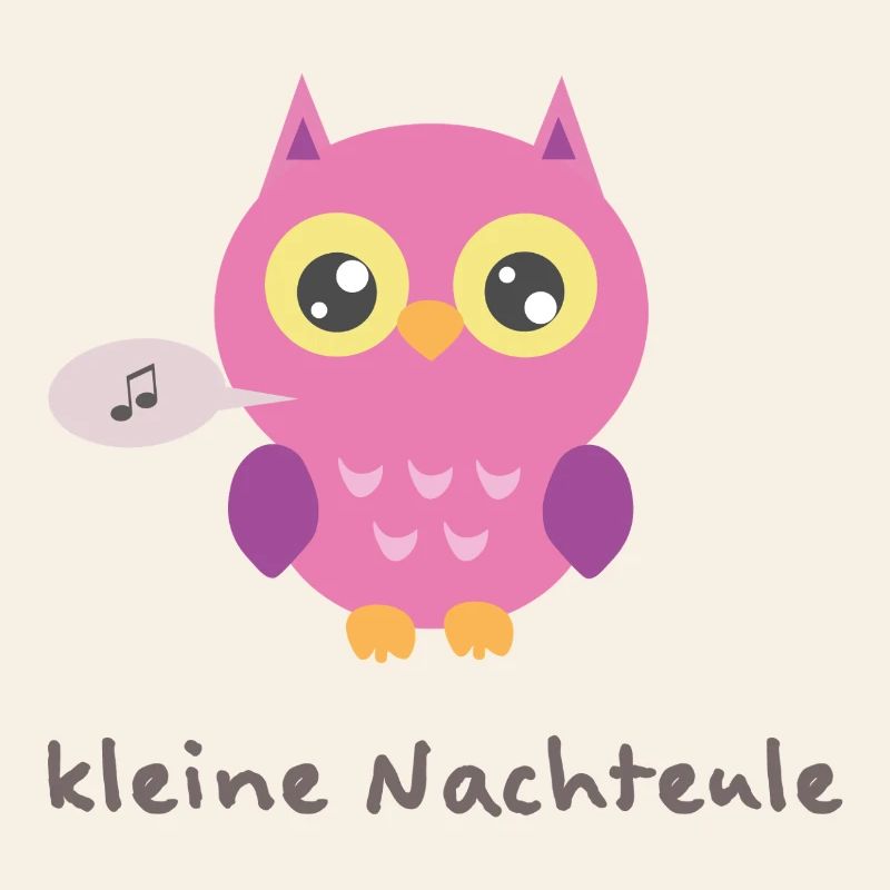 Cuddly owl with a singing note