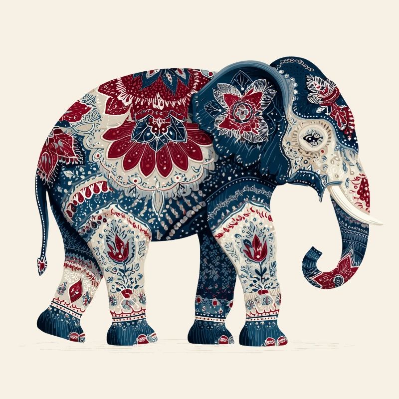 Indigoblauer Elefant