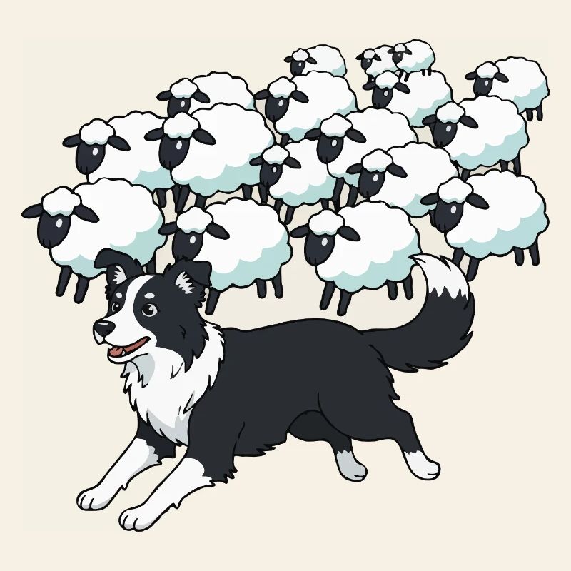 Border Collie et Clouds Sheep