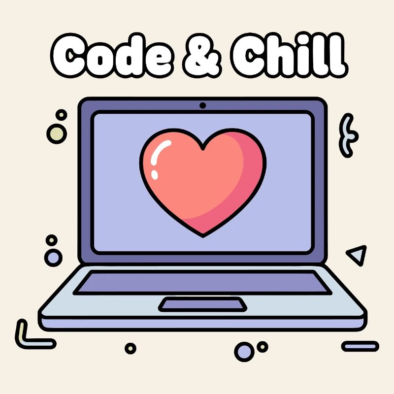 Code & Chill Heart Ordinateur portable