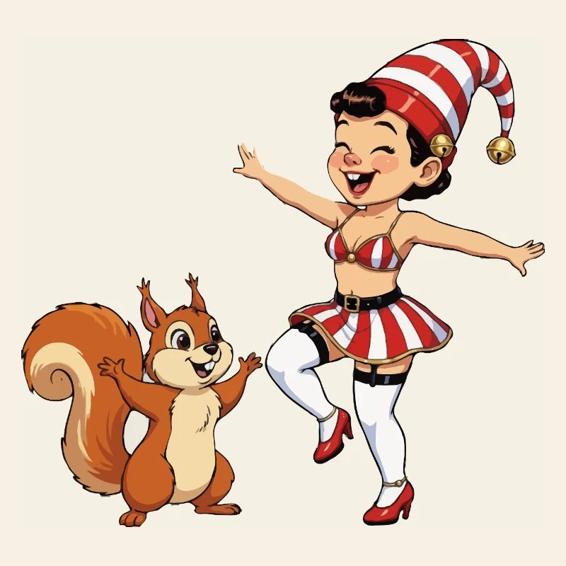 Leprechaun-Mädchen mit Eichhörnchen