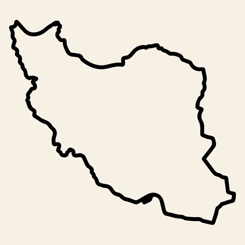 Iran Map Silhouette Persia