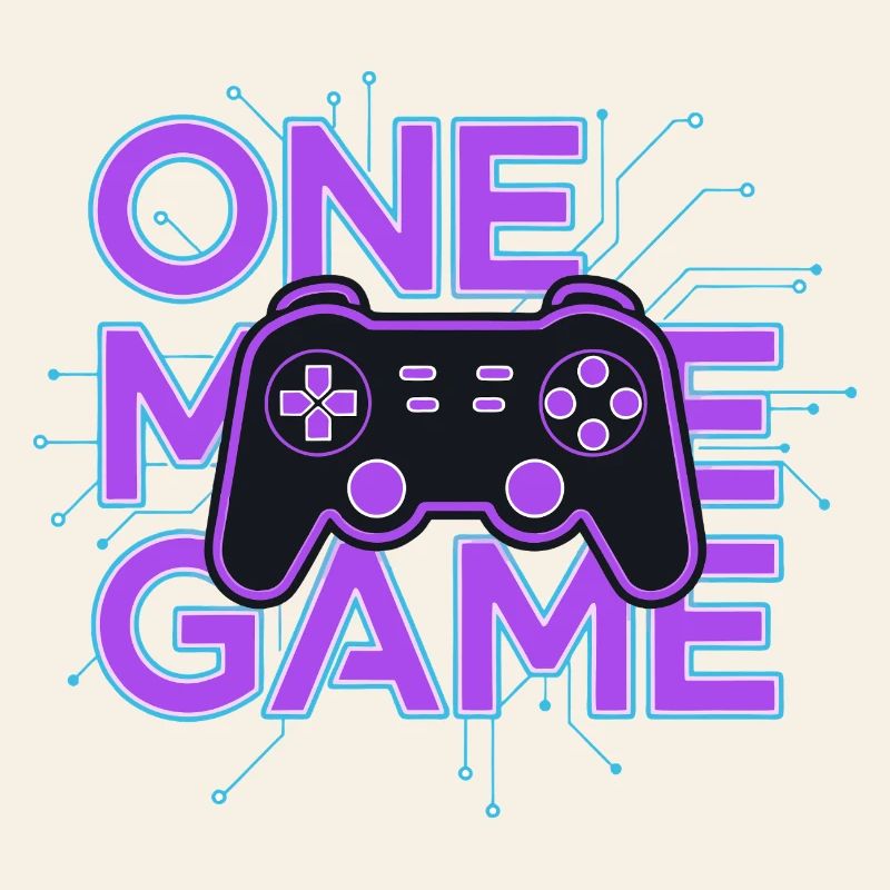 One Game Controller Neon Circuit
