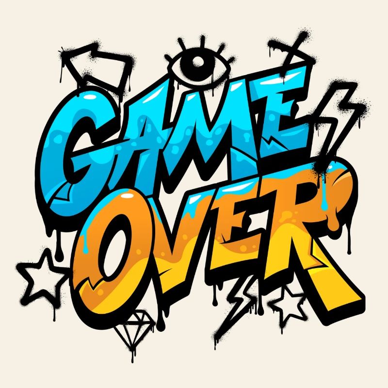 Game Over Graffiti Splash Tee