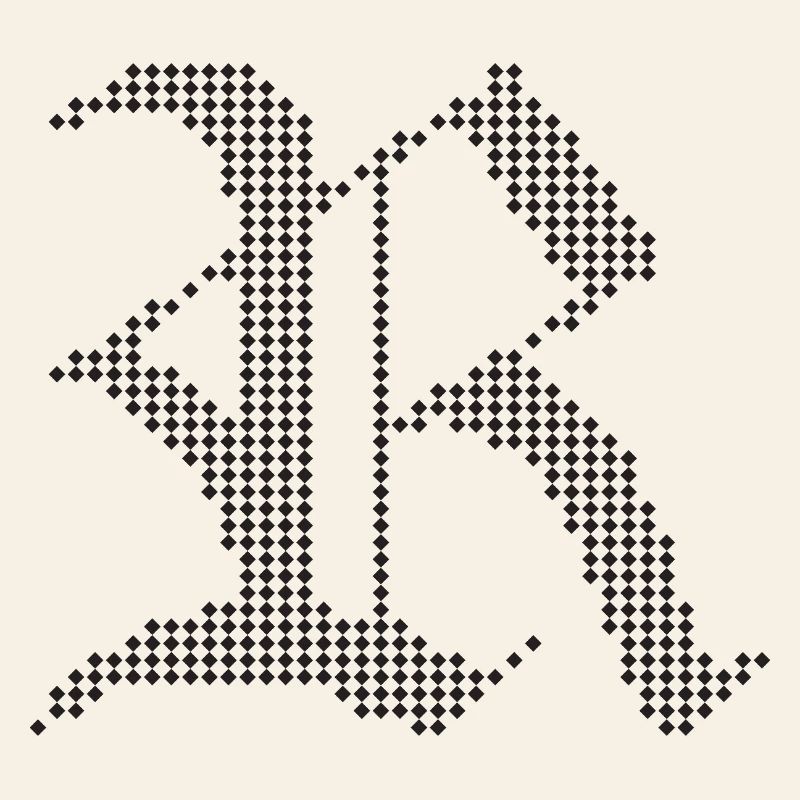 Conception typographique de lettres gothiques R