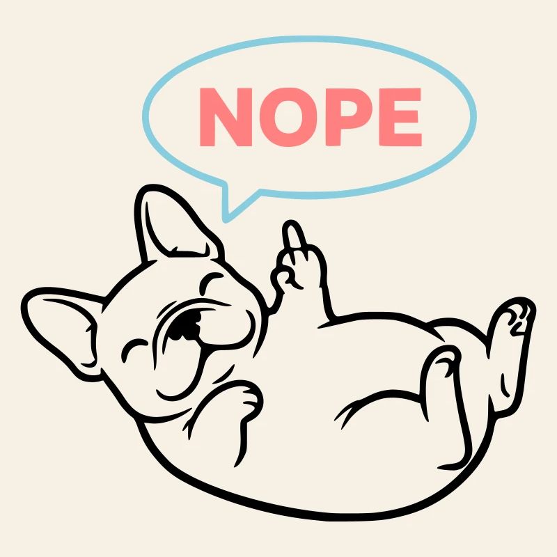 Frenchie Dog Nope Comic Coloré