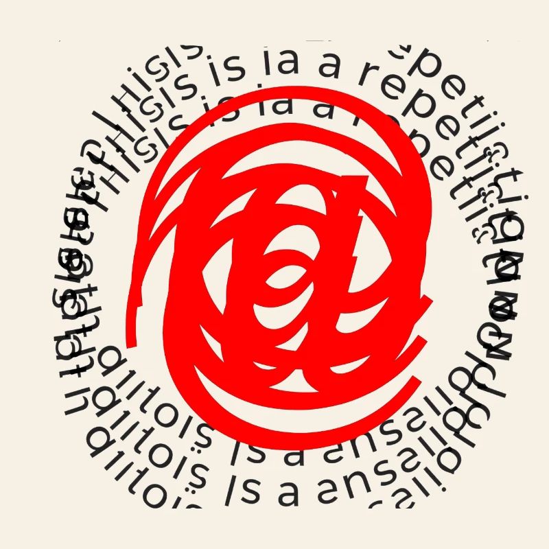 Red spiral in circular text