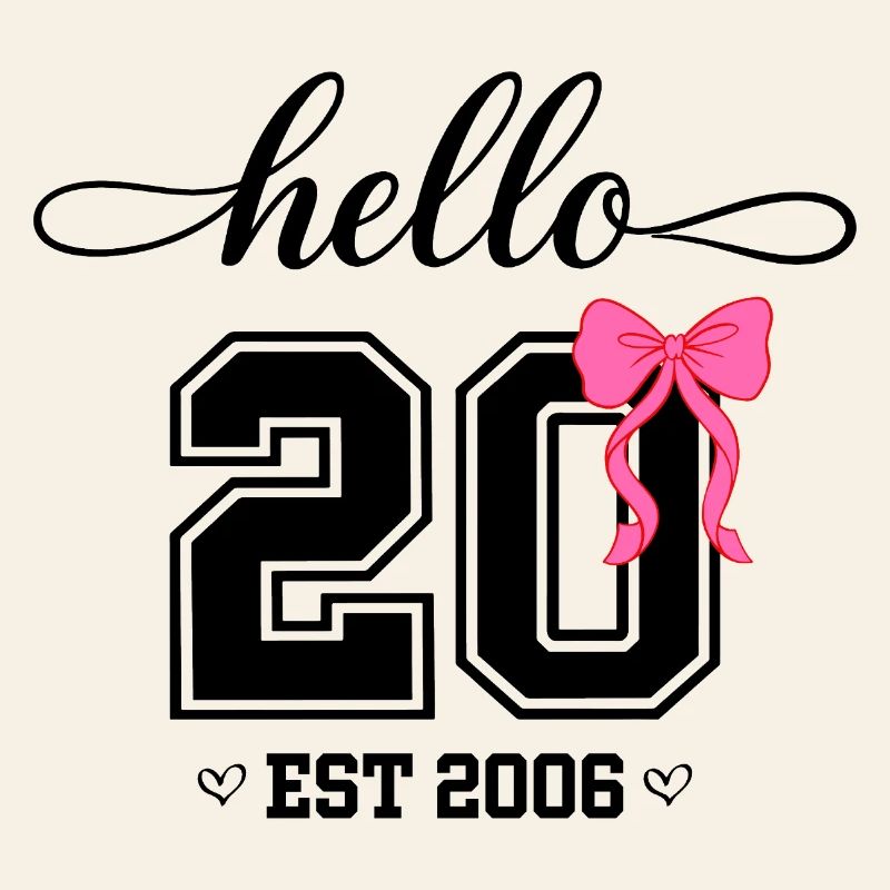Hello 20 Est 2006 Damen Geburtstag Design