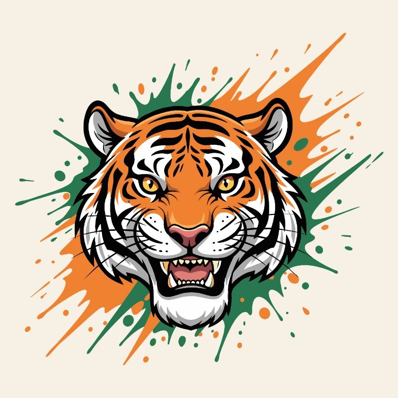 Tigerkopf Spritzerkunst