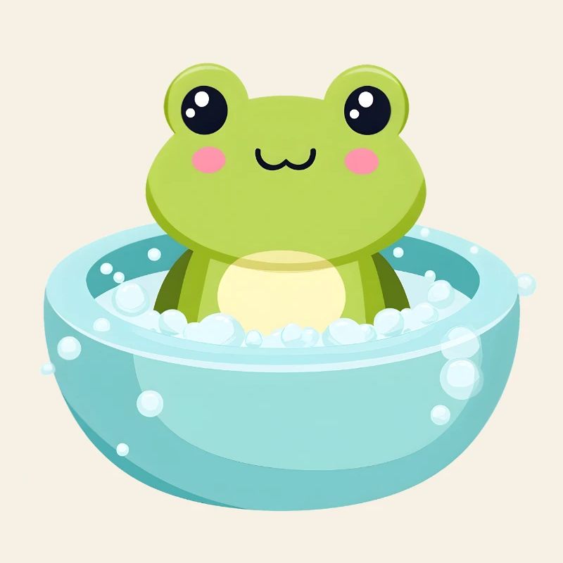 Frog in a bubble bath