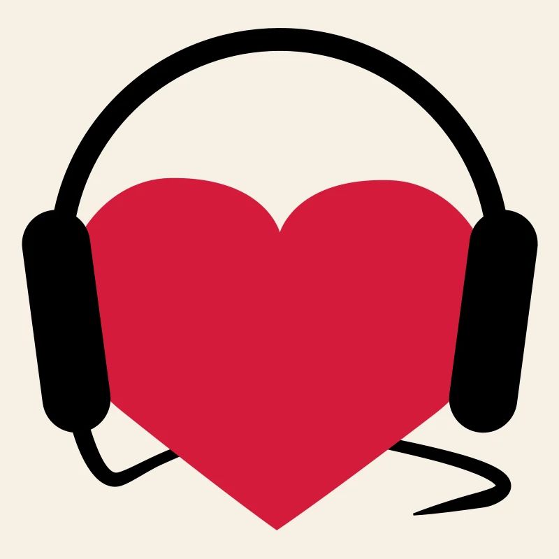 Herz mit Kopfhörern